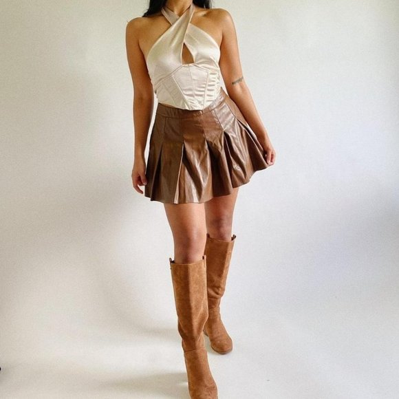 undefined Dresses & Skirts - Courtneyericax Heaven Pleather Skort Brown Pu